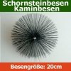 Reinigungsset Kaminbesen 20cm aus Stahl mit Schubstange 8m und Zuggewicht 2,5kg